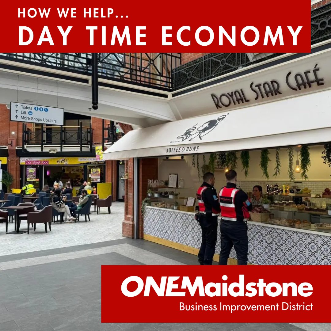 We support the Daytime Economy businesses in Maidstone in various ways including our daily ambassador presence, promotions, social media coverage and regular 'Day Time Economy' meetings.

Find out more about our services at onemaidstone.com