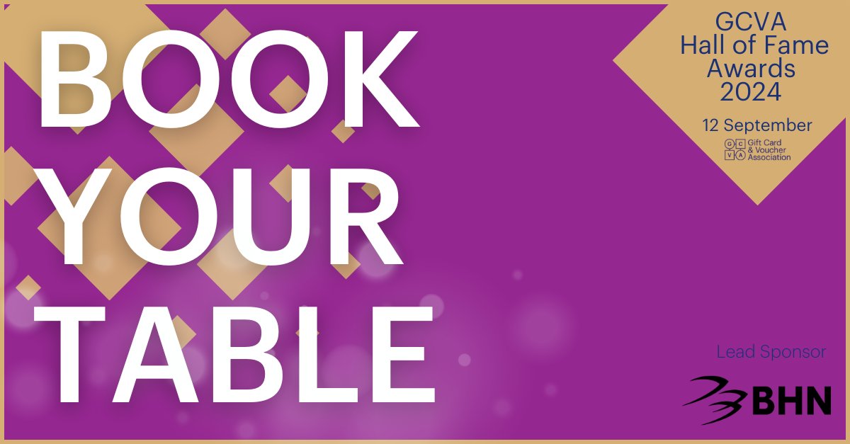 Gift Card & Voucher Association (GCVA) (@gcva_) on Twitter photo GCVA Members ⭐
Tables for the GCVA Hall of Fame Awards are now LIMITED!
Email awards@gcva.co.uk to book and join the individual tickets waitlist, launching early July.
#HOFA24 #GCVAawards #GCVAevents #GCVAmembers #tablebooking GCVA Members ⭐
Tables for the GCVA Hall of Fame Awards are now LIMITED!
Email awards@gcva.co.uk to book and join the individual tickets waitlist, launching early July.
#HOFA24 #GCVAawards #GCVAevents #GCVAmembers #tablebooking