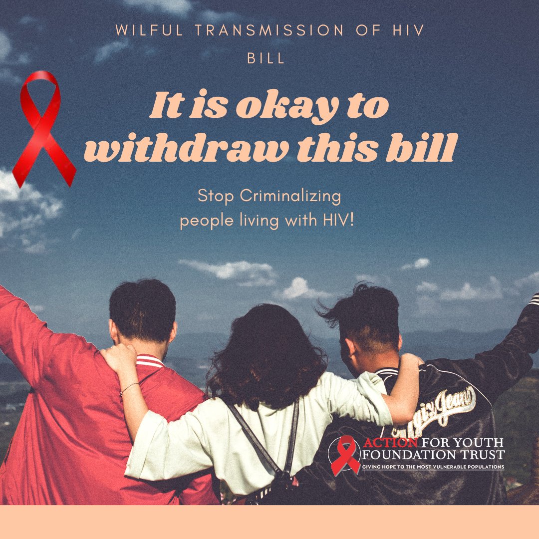 ActionForYouth2's tweet photo. Did you know that in Zimbabwe A clause in the Criminal Laws Amendment Bill that lists wilful HIV/AIDS transmission to a partner as  a criminal offence is set to be withdrawn by the Government? 

At @ActionForYouth2 we are saying it is okay to withdraw this bill. #Notostigma https://t.co/hm0lZwTGWJ