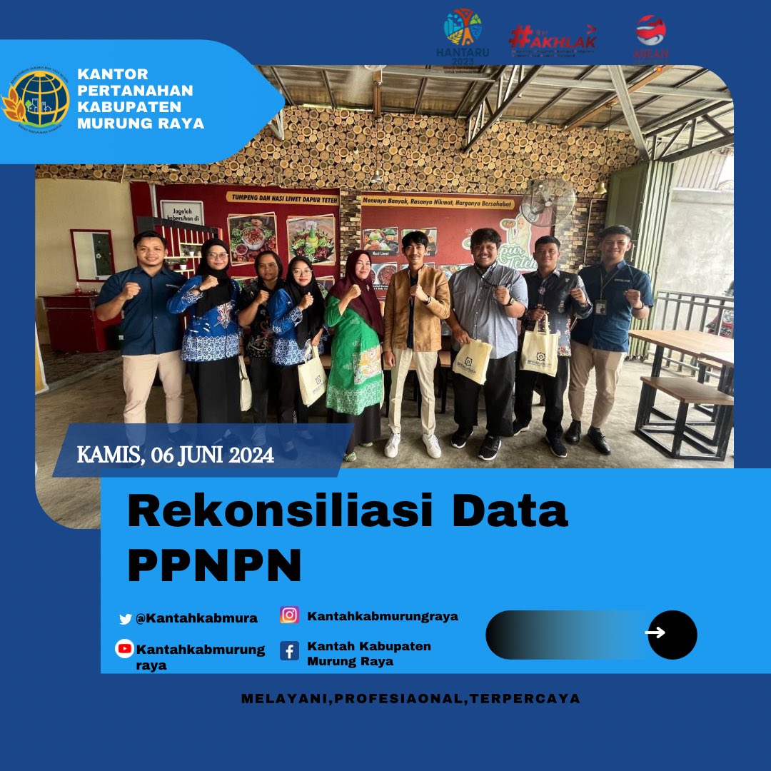 kantahkabmura's tweet image. Kamis, 06 Juni 2024

Menghadiri undangan rekonsiliasi data PPNPN Pusat 

#kinerjadankolaborasiuntukindonesiamaju
#TuntasdanBangkit
#ATRBPNKiniLebihBaik
#ATRBPNMajudanModern
#KantorPertanahanKabupatenMurungRaya
#BPNMurungRaya
#MelayaniProfesionalTerpercaya