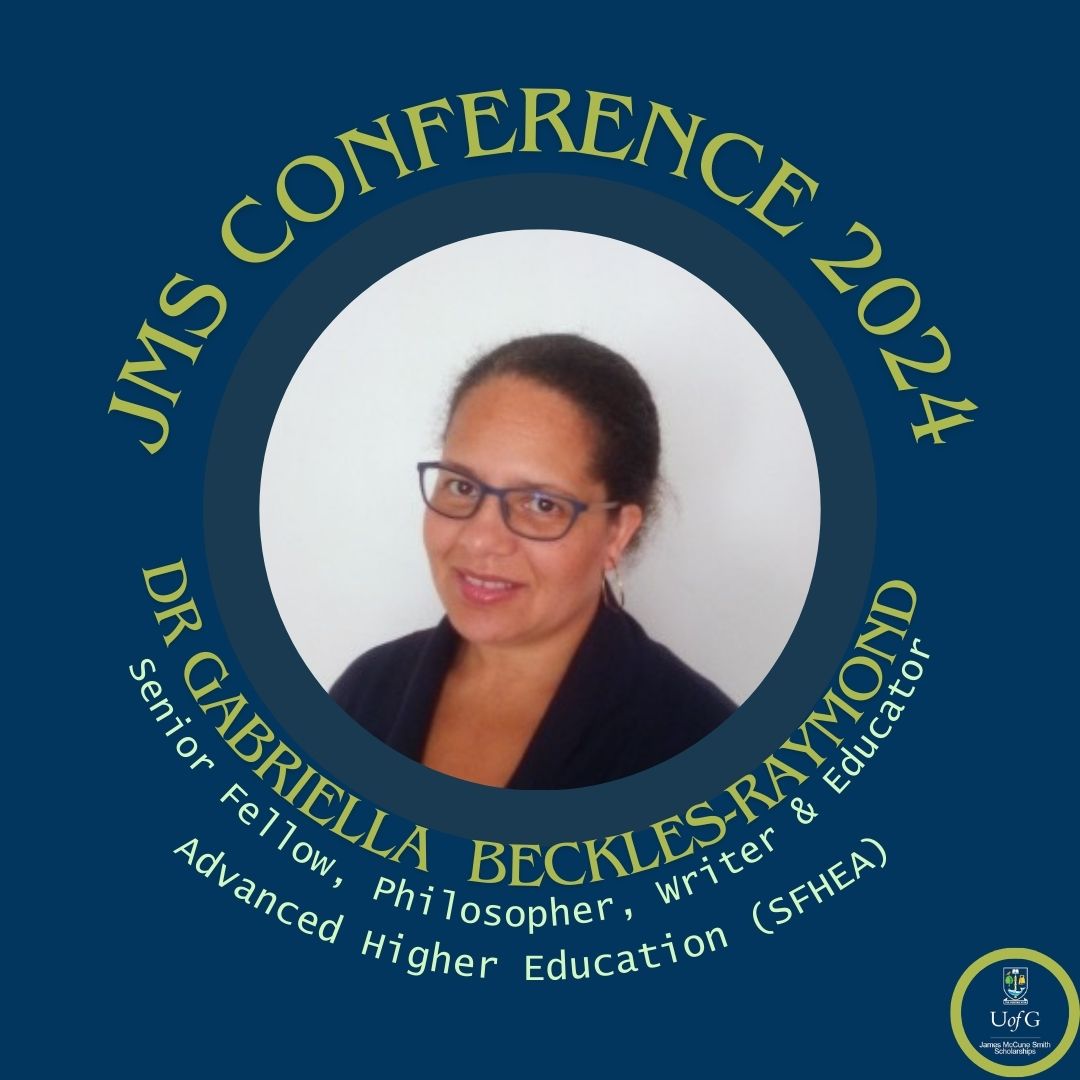 uofgjmsphd's tweet photo. Adding to our fantastic lineup of speakers is incredible Dr Gabriella Beckles-Raymond, a senior fellow, philosopher, writer educator + more. Make sure you’ve booked your tickets to hear her speak live at the #JMSConference2024. We are very excited.
#CuratingCircles #JMSCommunity https://t.co/Pwurifz5M0