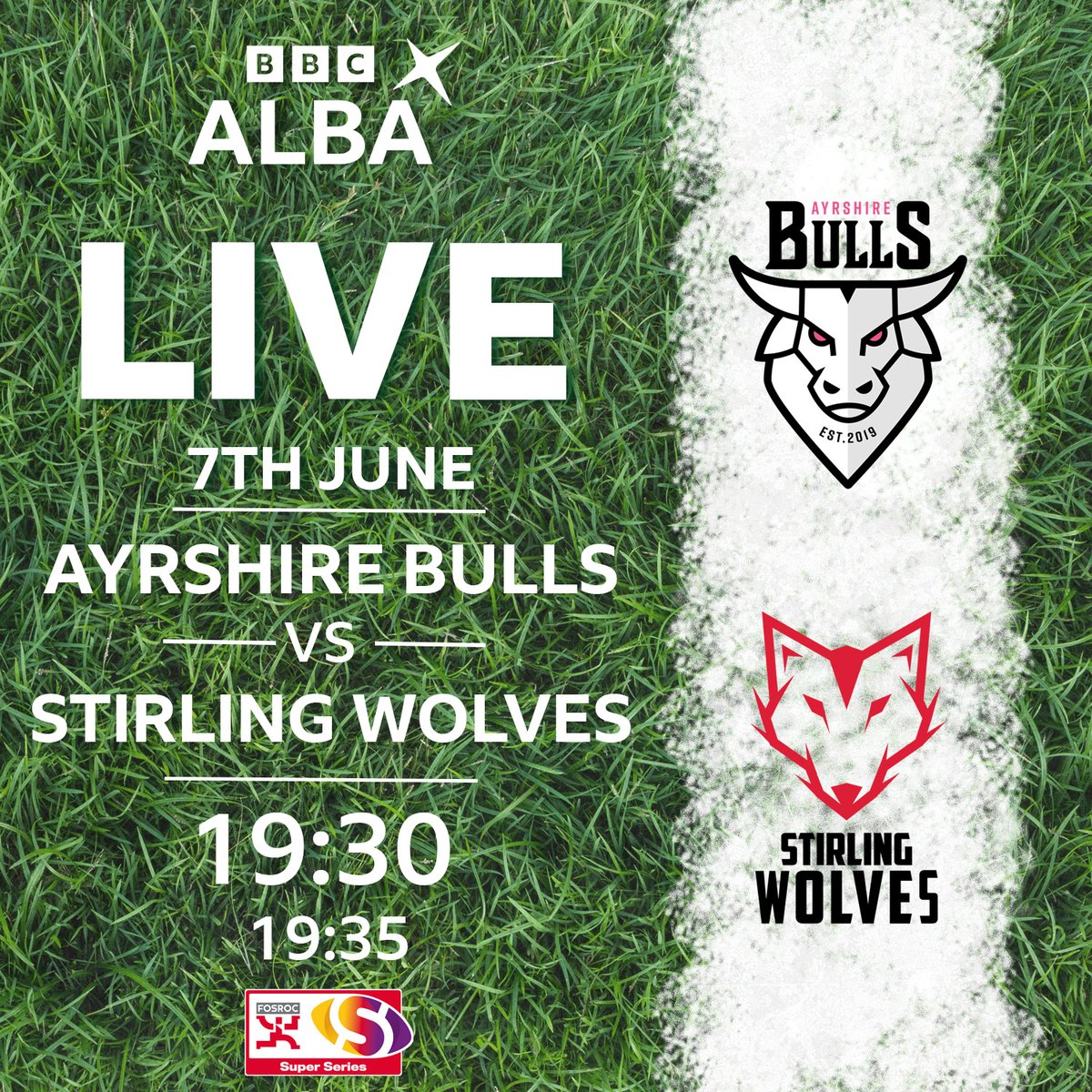 bbcalba's tweet photo. 🏉 @AyrshireBulls vs @StirlingWolves
⌚️ @19:30 
📺 @bbcalba &amp; @bbciplayer

Stirling Wolves travel to Millbrae to face Ayrshire Bulls in the final of the FOSROC Super Series Sprint. 🏉📺

https://t.co/zHnDBI4B7H https://t.co/GjGv3TxqPl