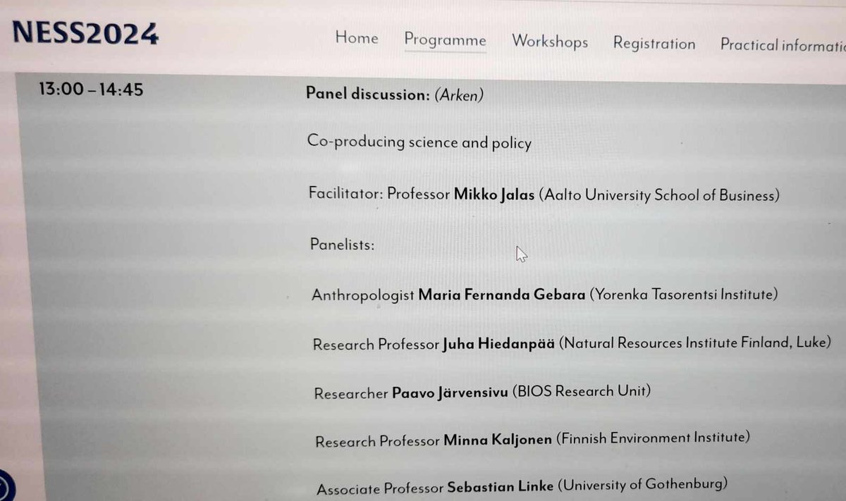 Yhys ry (@yhys_ry) on Twitter photo 2nd Panel & closing session at #NESS2024 Conference <a href="/AboAkademi/">Ă
bo Akademi University</a> on 06.06.2023.
The panelist stressed the importance of #position oneself & taking #responsibilities for your own #research
with Maria F. Gebara, <a href="/juhahiedanpaa/">Juha HiedanpÀÀ</a>, <a href="/LukeFinland/">Luonnonvarakeskus</a> <a href="/MinnaKaljonen/">MinnaKaljonen @minnakaljonen.bsky.social</a> <a href="/SYKEint/">Finnish Environment Institute (Syke)</a>,Paavo JĂ€rvensivu 2nd Panel & closing session at #NESS2024 Conference <a href="/AboAkademi/">Ă
bo Akademi University</a> on 06.06.2023.
The panelist stressed the importance of #position oneself & taking #responsibilities for your own #research
with Maria F. Gebara, <a href="/juhahiedanpaa/">Juha HiedanpÀÀ</a>, <a href="/LukeFinland/">Luonnonvarakeskus</a> <a href="/MinnaKaljonen/">MinnaKaljonen @minnakaljonen.bsky.social</a> <a href="/SYKEint/">Finnish Environment Institute (Syke)</a>,Paavo JÀrvensivu