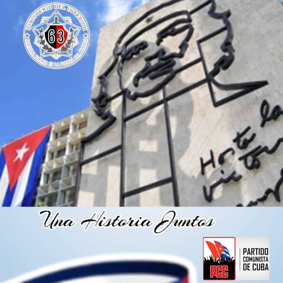 alfonso_noya's tweet photo. En el aniv 63 del @minint_cuba, felicitaciones para sus combatientes, garantes de la paz y la tranquilidad ciudadana, quienes cumplen decisivas misiones en defensa de nuestra Patria. El MININT, "baluarte imprescindible de la Revolución Cubana". #UnaHistoriaJuntos #63Minint. https://t.co/GVPr74E6Kg