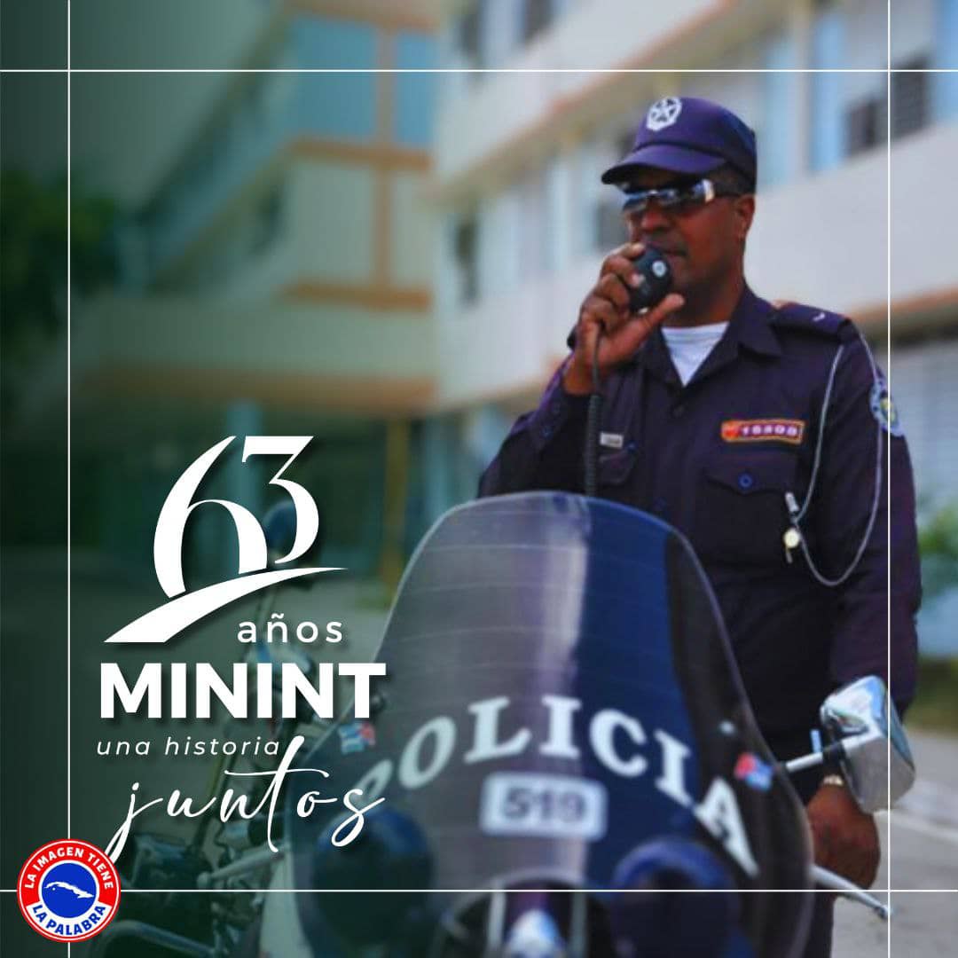 alfonso_noya's tweet photo. En el aniv 63 del @minint_cuba, felicitaciones para sus combatientes, garantes de la paz y la tranquilidad ciudadana, quienes cumplen decisivas misiones en defensa de nuestra Patria. El MININT, "baluarte imprescindible de la Revolución Cubana". #UnaHistoriaJuntos #63Minint. https://t.co/GVPr74E6Kg