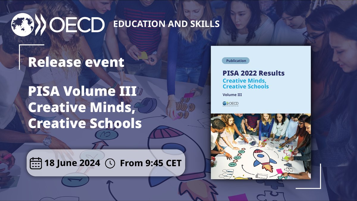 In the third volume of the latest Programme for International Student Assessment (PISA), the creative thinking capabilities of students were assessed for the first time ever.
 
To hear what the findings reveal, sign up for the virtual launch event 👉 oe.cd/5A5