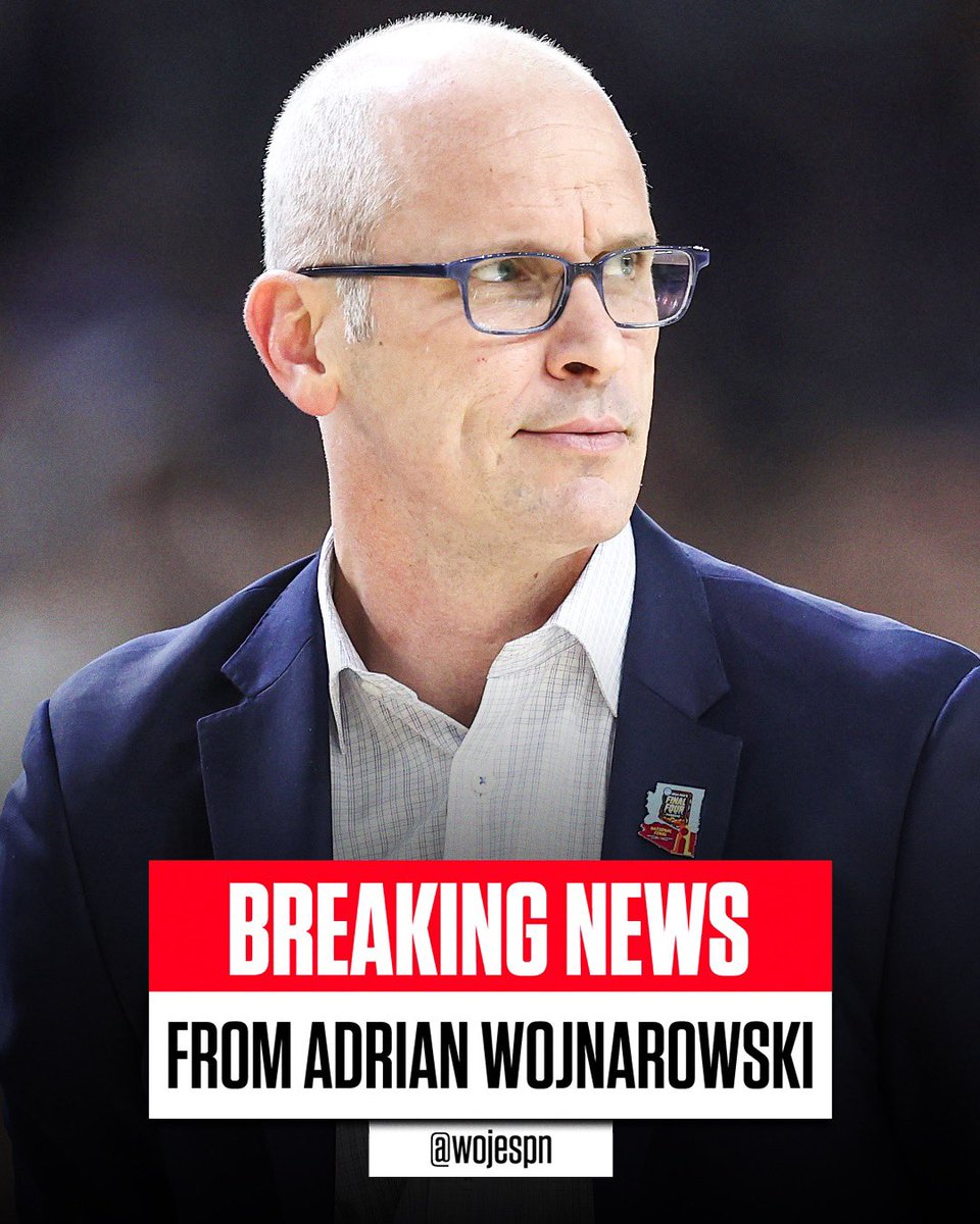 wojespn's tweet image. BREAKING: The Los Angeles Lakers are targeting Connecticut’s Dan Hurley to become the franchise’s next coach and are preparing a massive, long-term contract offer to bring the back-to-back national champion to the NBA, sources tell ESPN.