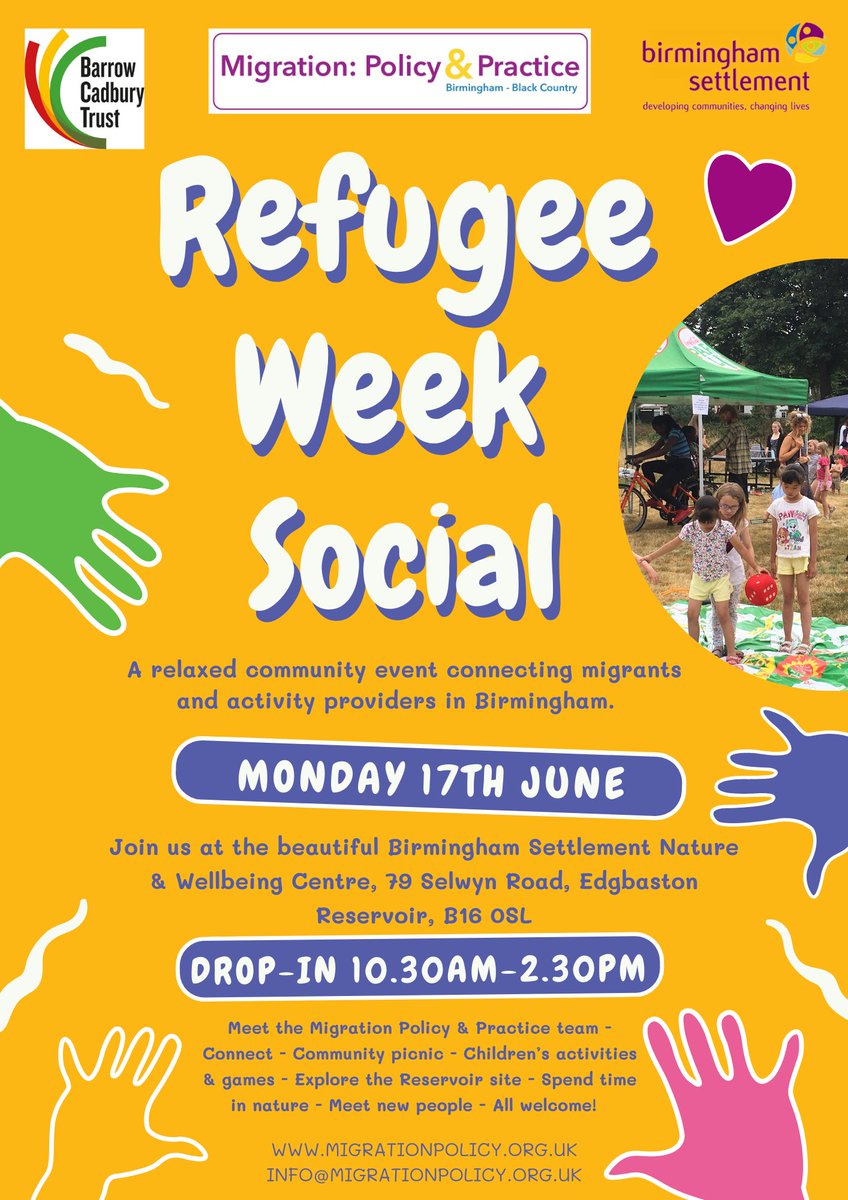 We are delighted to be holding an event during #refugeeweek to support the work of our Migration Network promoting social integration opportunities for all migrants.
Thanks to our partners at @Bsettlement for their help in organising.
More details here: bit.ly/4c9LZrW