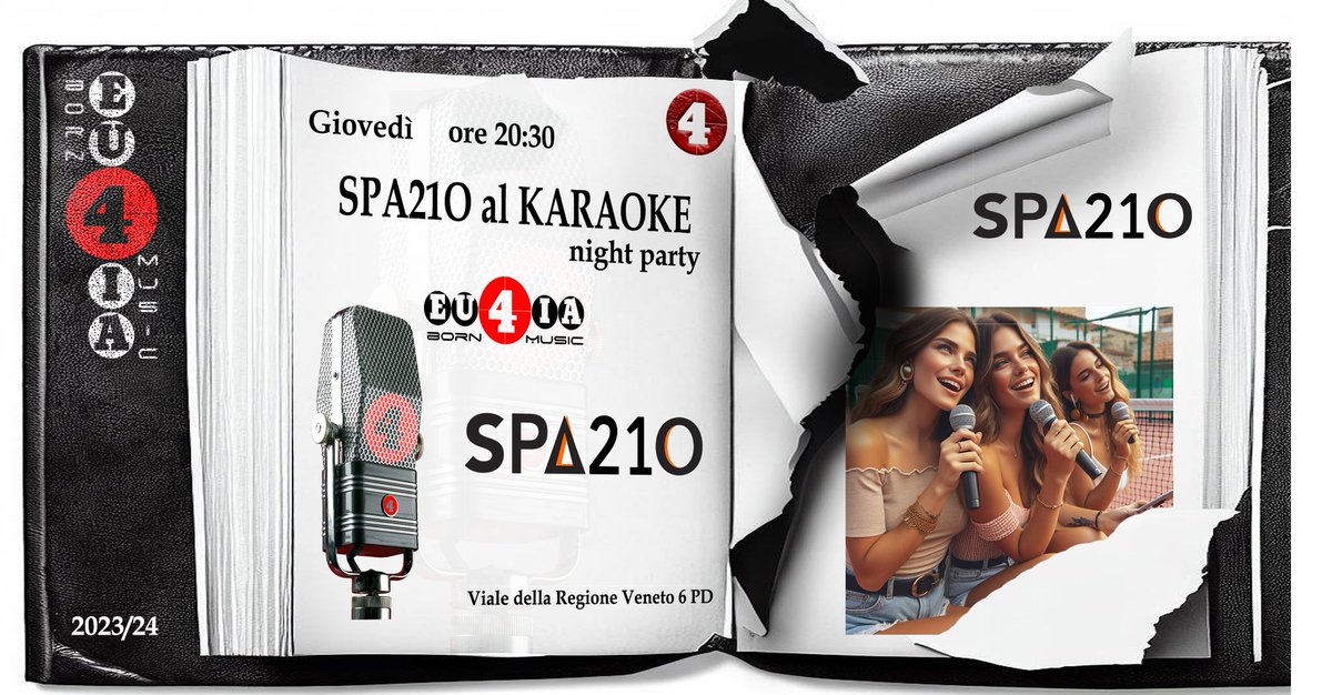 Guido_Eu4ia's tweet photo. Questa sera
EU4IA ti invita
@ SPA21O AL KARAOKE
live &amp; karaoke set
C/O SPAZIO 21
Viale della Regione Veneto 6 PD
Dalle ore 21:00

#eu4ia #karaoke #pianobar #music #voice #guitar #live #spazio21 #spa21o #giovedí #padova #top #joy #nightlife 

What else?

https://t.co/mJLxwCqtvI https://t.co/zWx1g0t4nV