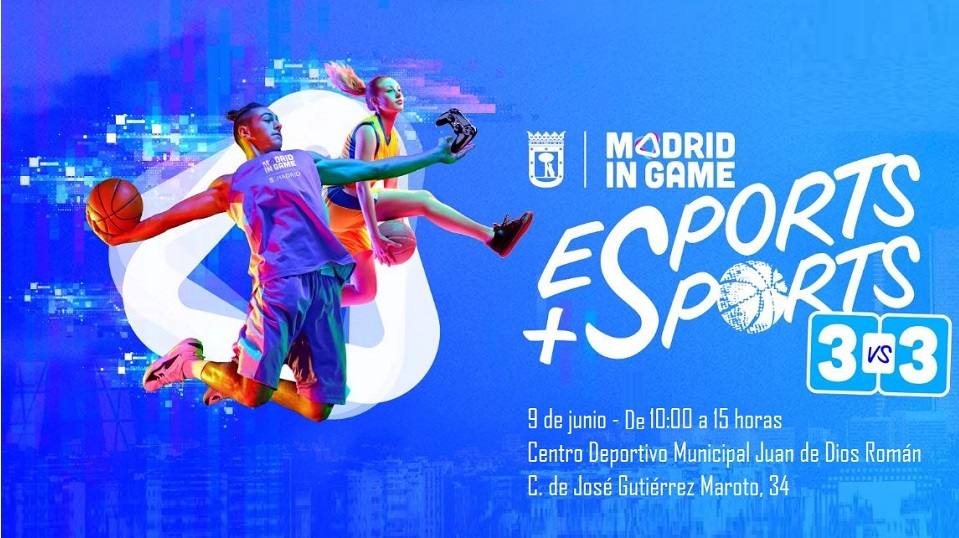 JMDvivallecas's tweet photo. 🏀 + 💻El domingo 9 de junio, el CDM Juan de Dios Román acoge el campeonato Esports+Sports 3vs3, cuyos puntos se obtienen en la cancha y en la consola. Será clasificatorio para la gran final en la plaza de Colón.

#MadridInGame

ℹ + inscripciones👉 https://t.co/NPX9X46nPV https://t.co/im78BVA7b7