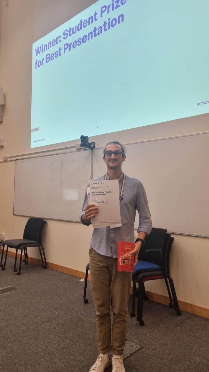 Congratulations to Rupali Dabas (<a href="/Kamalylab/">Nazila Kamaly</a>) and Davide Nodari (<a href="/DavideNodari97/">Davide Nodari</a>) from <a href="/impchemistry/">Imperial Chemistry</a>!

They won our lightning thesis &amp; presentation competitions for the <a href="/changingface/">Kevin Murphy</a> symposium, which showcases work from researchers from under-represented groups! 👩‍🔬🏳️‍🌈