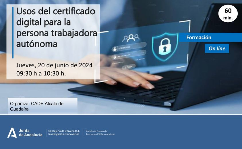 El #CADE de Alcalá de Guadaíra organiza el curso “𝐔𝐬𝐨𝐬 𝐝𝐞𝐥 𝐜𝐞𝐫𝐭𝐢𝐟𝐢𝐜𝐚𝐝𝐨 𝐝𝐢𝐠𝐢𝐭𝐚𝐥 𝐩𝐚𝐫𝐚 𝐥𝐚 𝐩𝐞𝐫𝐬𝐨𝐧𝐚 𝐭𝐫𝐚𝐛𝐚𝐣𝐚𝐝𝐨𝐫𝐚 𝐚𝐮𝐭ó𝐧𝐨𝐦𝐚”

🗓️20 de junio
⏰ 9,30 a 10,30 h.
💻 on line ( a través de plataforma Zoom)

✍️forms.gle/SkvXZwfcmywUsG…