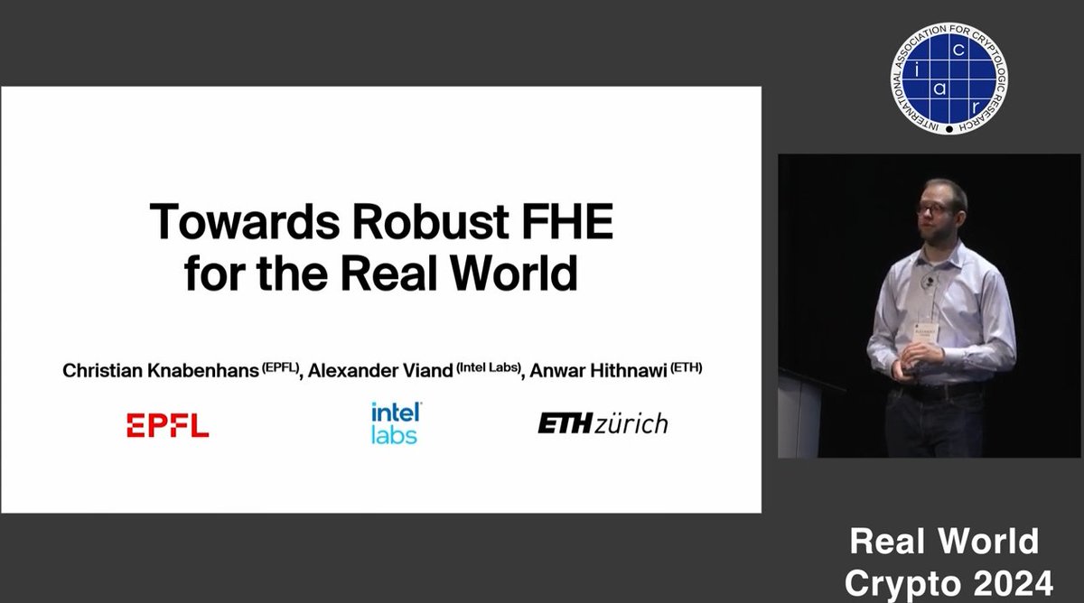 New resource added to FHE.org/resources:

"Towards robust FHE for the real world" by Christian Knabenhans and Alexander Viand

fhe.org/resources/#001…

#FHE