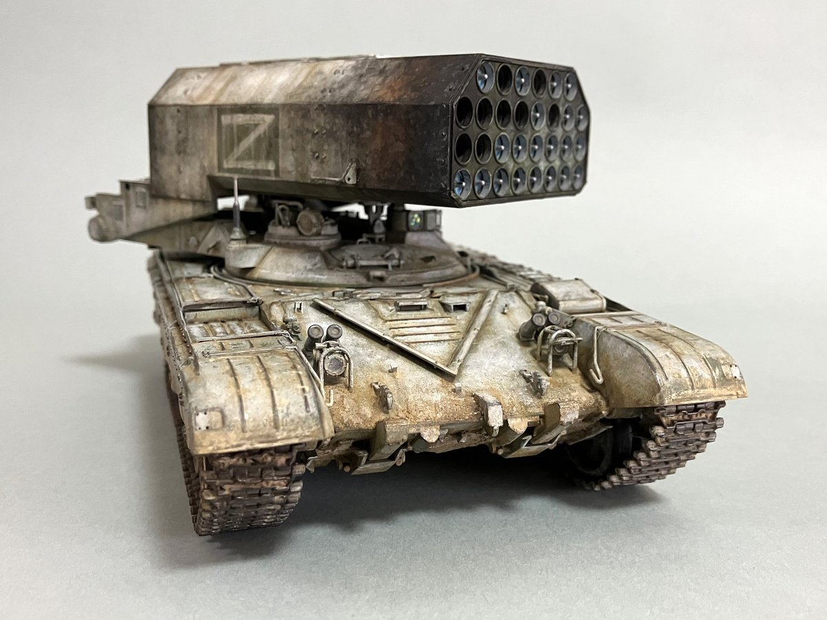 nekomanmaok's tweet photo. おそロシアチーム   TOS-1くん画像　その２
 #戦車模型 #scalemodels #模型戦車道 #TOS1 https://t.co/v4Kyqn4S72