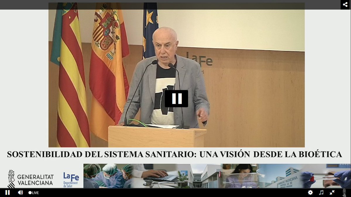Turno de Eduardo Zafra <a href="/zafra_galan/">Edu Zafra</a>
, médico y miembro de la Asociación de Defensa de la Sanitat Pública del País Valencià. Subraya la importancia de retomar el papel de los determinantes de salud  como el estilo de vida, el contexto ambiental o socioeconómico. 
#BioeticaLaFe