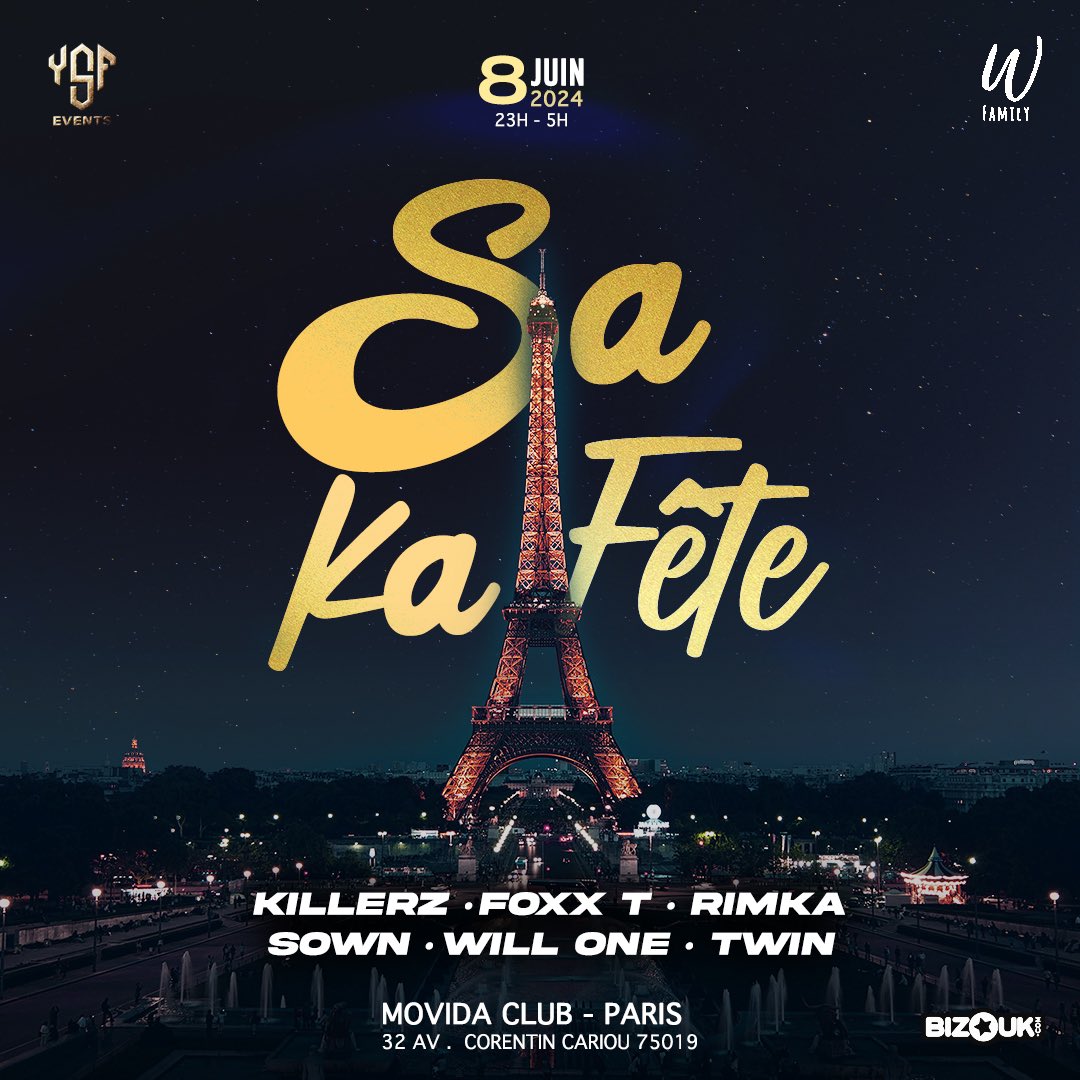 WataFamily972's tweet photo. ✨Sa ka fête✨

Ce samedi 8 juin à Paris,  la Martinique sera en force 🇲🇶

Un plateau DJ composé de @DJFoxxT @DjSown_SeShatta @DjRimkafwi @djwillone97 @killerz972 et @Nicotwin 

Te voilà prévenu ! 

Il reste quelques places sur Bizouk, ne tarde pas …

🎟️: https://t.co/wZF4I6o9sC https://t.co/Lcbz8mlzhp