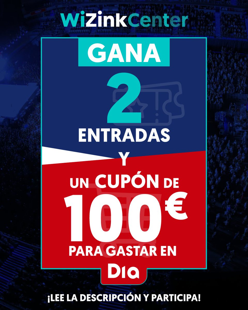 🎶Sorteo no, SORTEAZO🎶

Regalamos 2 entradas para el concierto QUE TÚ ELIJAS de julio en el Wizink + 1 cupón de 100€ para compras en Dia. 🔥

★ Síguenos @WiZinkCenter  y <a href="/DIA_Esp/">DIA España</a> 
★ Like y RT
★ Menciona a la persona con la que irías al concierto.

⏰Hasta el 13/06.
🔗BBLL: