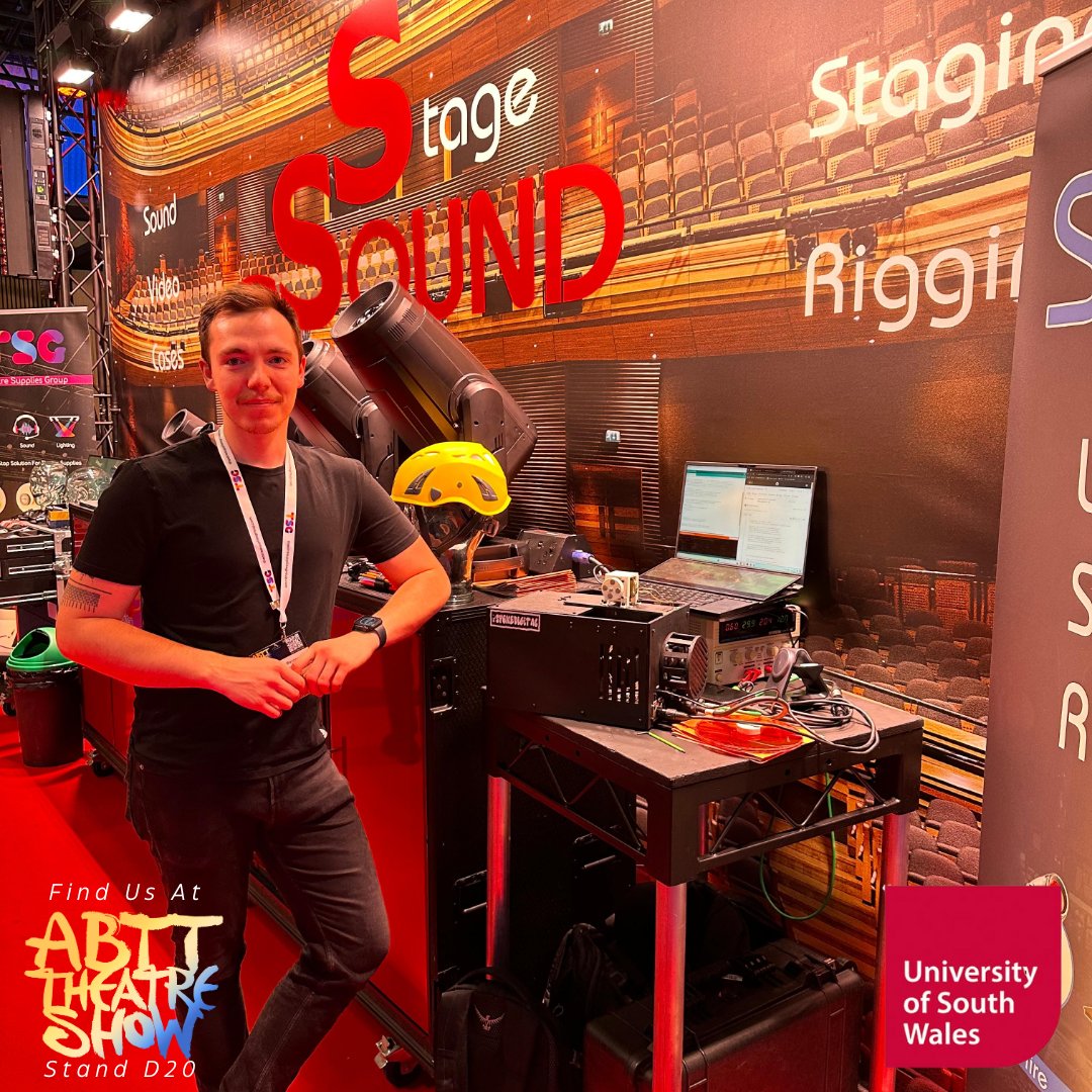 The second day of ABTT is in full swing. This year we are proud to collaborate with <a href="/unisouthwales/">University of South Wales</a> on our stand; hosting a student along with their final year project.  If you are attending ABTT today please pay us a visit at stand D20