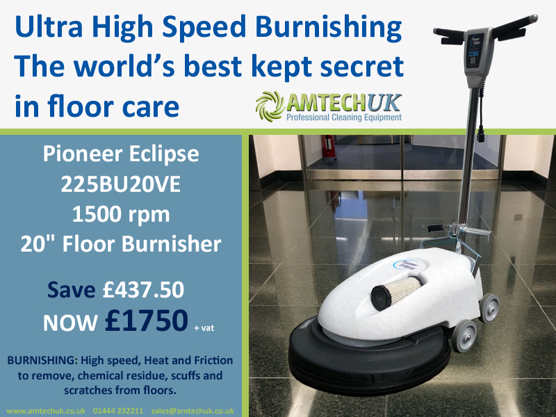 Amtech UK (@amtechu) on Twitter photo Pioneer Eclipse 225BU20VE 20" Burnisher NOW £1750 + vat. Floor Burnishing: High speed, heat and friction to remove chemical residue, scuffs, and scratches from floors.  amtechuk.co.uk/shop/pioneer-e… Pioneer Eclipse 225BU20VE 20" Burnisher NOW £1750 + vat. Floor Burnishing: High speed, heat and friction to remove chemical residue, scuffs, and scratches from floors.  amtechuk.co.uk/shop/pioneer-e…