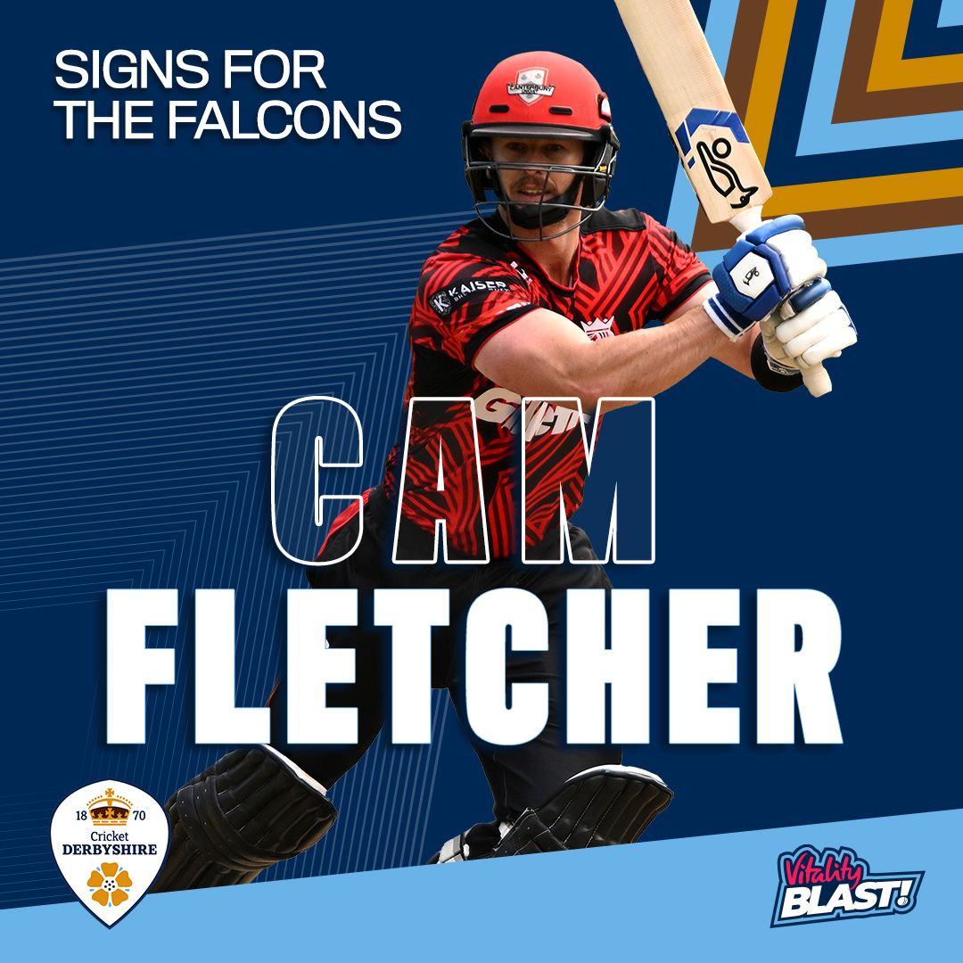 DerbyshireCCC's tweet photo. 𝐅𝐋𝐄𝐓𝐂𝐇𝐄𝐑 𝐈𝐒 𝐀 𝐅𝐀𝐋𝐂𝐎𝐍 📝

Big-hitting batter, Cam Fletcher, has joined the Falcons for the remainder of the @VitalityBlast! 👊

Read more ⤵