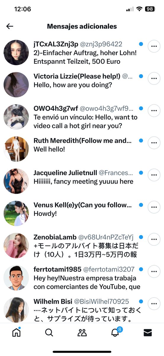 Esta plataforma se ha llenado de porn bots y me tienen los mensajes saturados… 😵‍💫