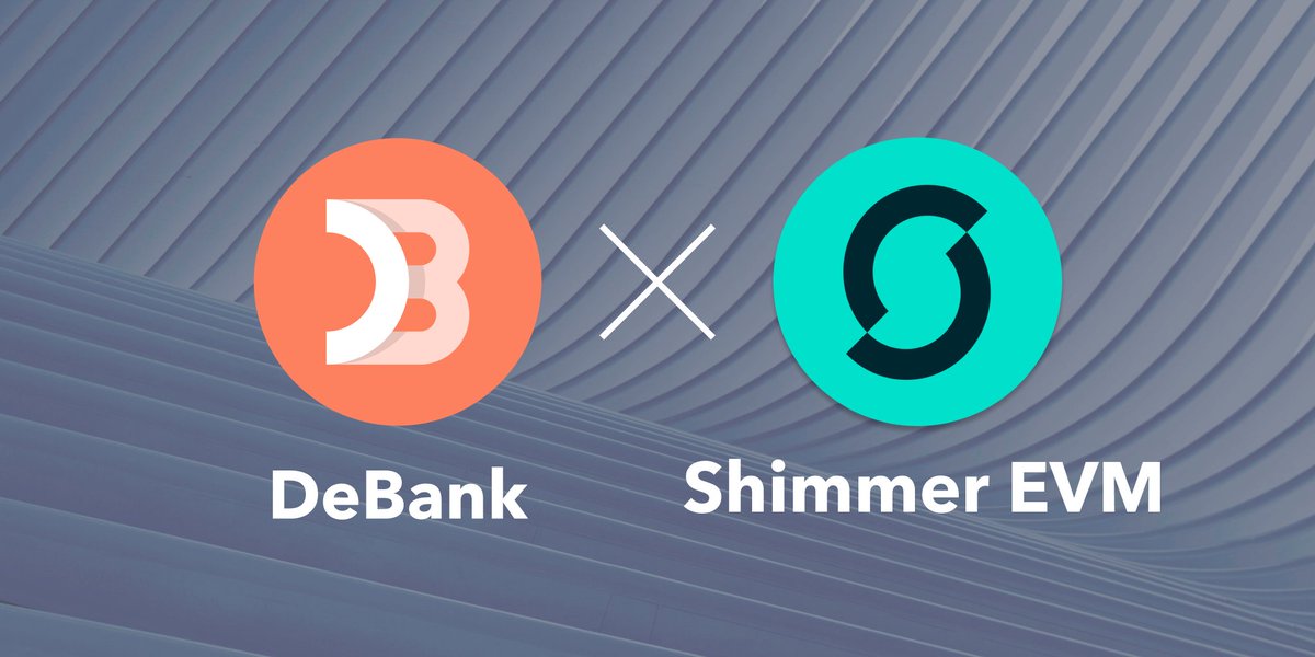 DeBank (@debankdefi) on Twitter photo 1/8
Shimmer EVM chain is now integrated in debank.com! <a href="/shimmernet/">Shimmer</a>
1st batch of supported protocols:
<a href="/ACCU_DeFi/">Accumulator</a> , <a href="/icecream_swap/">IceCreamSwap</a> , <a href="/iotabee/">Iotabee</a> , <a href="/MagicSeaDEX/">MagicSea</a> , <a href="/SwaplineDEX/">Swapline</a> , <a href="/TangleSwap/">TangleSwap</a> , <a href="/DeeprFinance/">Deepr Finance</a> 1/8
Shimmer EVM chain is now integrated in debank.com! <a href="/shimmernet/">Shimmer</a>
1st batch of supported protocols:
<a href="/ACCU_DeFi/">Accumulator</a> , <a href="/icecream_swap/">IceCreamSwap</a> , <a href="/iotabee/">Iotabee</a> , <a href="/MagicSeaDEX/">MagicSea</a> , <a href="/SwaplineDEX/">Swapline</a> , <a href="/TangleSwap/">TangleSwap</a> , <a href="/DeeprFinance/">Deepr Finance</a>