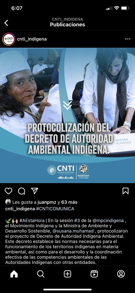 JuanaHofman's tweet photo. Ayer, se protocolizó el Decreto de Autoridades Ambientales Indígenas Texto que tuve el honor de redactar junto a excelentes juristas indígenas y no indígenas. Unpaso más hacia el reconocimiento del pluralismo jurídico y de la autonomía de los pueblos! @MPCindigena @MinAmbienteCo https://t.co/GIPqEBXSRp