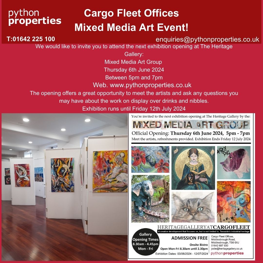 Python_Prop's tweet image. Mixed Media Exhibition runs until Friday 12th July 2024 at the Cargo Fleet Offices, Middlesbrough #artwork