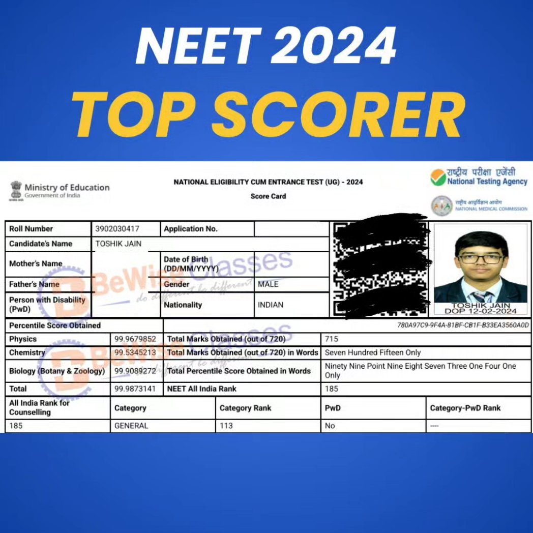 Snjy_07's tweet photo. 👉 #NEET2024 में Top Rank #BeWiseClasses भी आयी है लेकिन इसका मतलब ये नहीं की हम भी मुजरा करें जब इतने बच्चे परेशान हो |

हमारा बस एक ही मकसद है #Neet_paper_रद्द_करो #nta_chor_hai इसे expose करो और #neet2024result republish करो |

#NEET2024Resultscam #NEETscam2024 #NEEt2024fraud https://t.co/E8SveB6IjQ