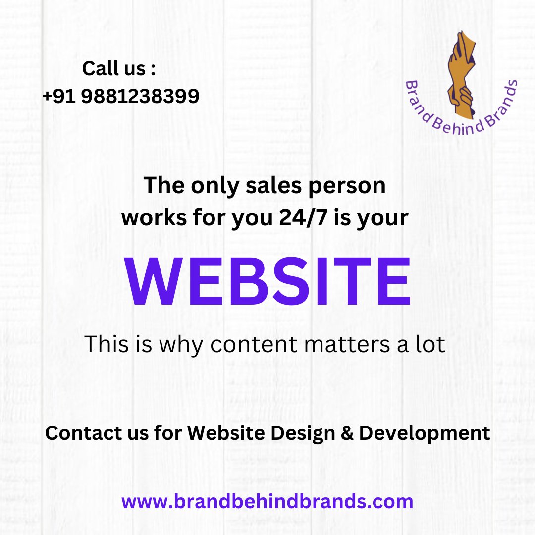 BrandBehin24367's tweet image. The only sales person works for you 24/7 is your WEBSITE

That is why content matters a lot.

Why wait, contact us today at +91 9881238399

#websitedesignerpune #webdesignpune #websiteagency #webdesign #wordpressdeveloper #webdevelopment #digitalmarketing #trending #advertising
