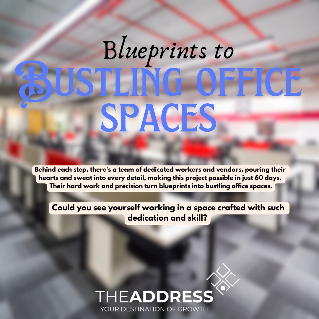 GoToTheAddress's tweet photo. Ever wondered how office spaces come to life in just 60-75 days? Here’s the breakdown! 🏙️🏙️🏙️

DM us for more info 🤗

#officedesign #homeoffice #workspace #officedecor #officeinspiration #officeinterior #interiordesign #officefurniture #modernoffice #desksetup #workplacedesign https://t.co/oEXAxLndNX