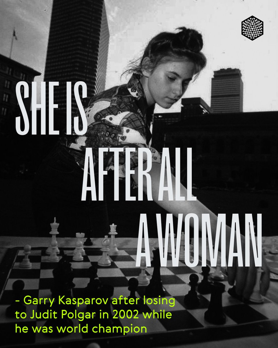 theworldchess's tweet photo. 🗨 "She has fantastic chess talent, but she is, after all, a woman. It all comes down to the imperfections of the feminine psyche. No woman can sustain a prolonged battle." Garry Kasparov

In the world of chess, Judit Polgar stands out as one of the greatest players of all time, breaking barriers and redefining what it means to be a champion. However, quotes like Kasparov's highlight the gender biases she had to overcome.

Despite the odds, Judit has proven that talent knows no gender. Her victories over top male players, including eleven World Champions, are a testament to her incredible skill and determination.

World Chess is dedicated to inspiring more women to get involved in chess and empowering them to reach the top levels of the game. By promoting inclusivity and providing opportunities, we aim to break down barriers and pave the way for future generations of female chess champions.