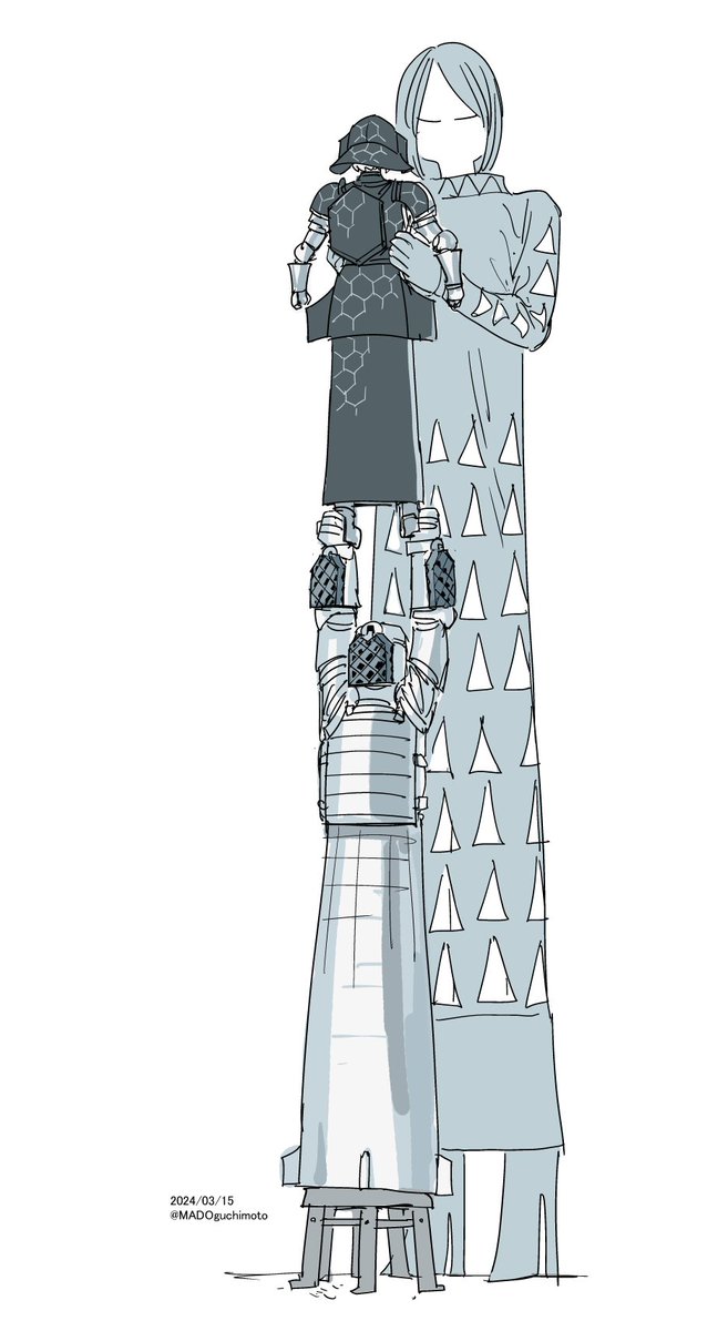 「前回の打ち上げのとき描いたStarshipさん 」|窓 口 基のイラスト
