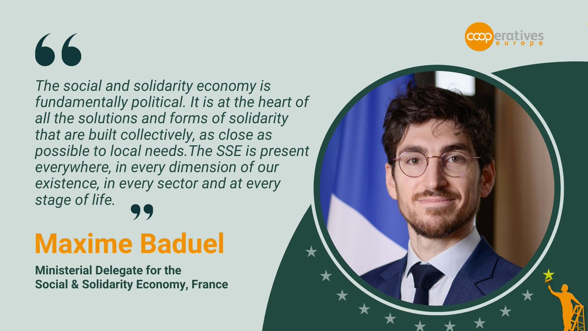 CoopsEurope's tweet image. 💬 &quot;The social and solidarity economy is fundamentally political... The SSE is present everywhere, in every dimension of our life.&quot;

...said Maxime Baduel, ministerial delegate of SSE in 🇫🇷

#UseYourVote

Read the full interview 👉coopseurope.coop/news_article/e…

#ESS #CoopsForEurope