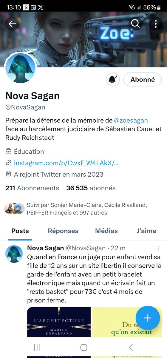 StefaniSerbia's tweet photo. À tous ceux qui suivent @zoesagan qui a été censuré par l'#Élysée je vous conseille de vous abonner à @NovaSagan et @AlphaSagan qui font très bien le relais des informations sur tous les sujets que Zoé Sagan nous avait dévoilé en attendant son retour 🤞🫶😘
#GetZoeBack @lindayaX https://t.co/fPYPaPenKn