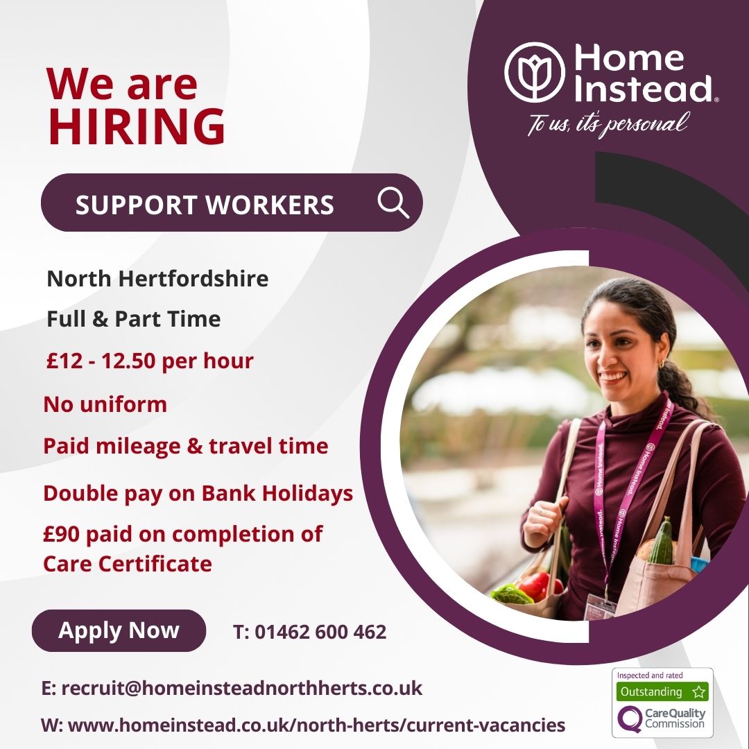 HISCNorthherts's tweet photo. Our latest Care Vacancy list has just been published, see our website in the link for full and part-time roles now available. Call for a chat 01462 600 462.

https://t.co/4ibUiAG7rH
#supportworker #jobsincare #homeinsteadnorthherts https://t.co/8yvusdaO3W