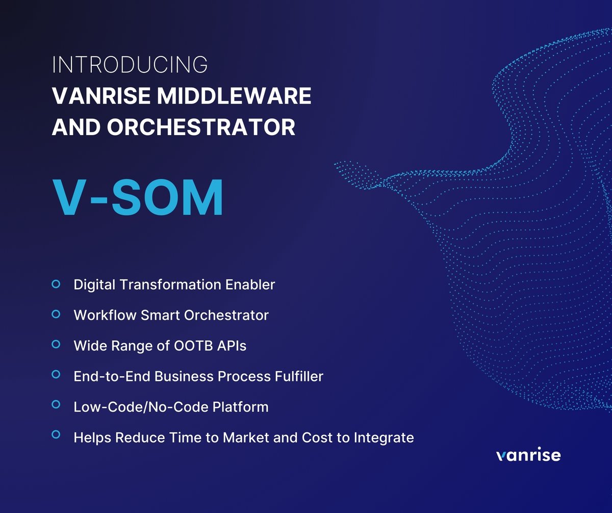 vanriseofficial's tweet photo. With V-SOM, telecom operators are enabled to transform multiple divergent integration points of unconnected systems and verticals into a convergent end-to-end process.

🔗 Learn more: https://t.co/b36r3vChST https://t.co/ngq6mAAKjF