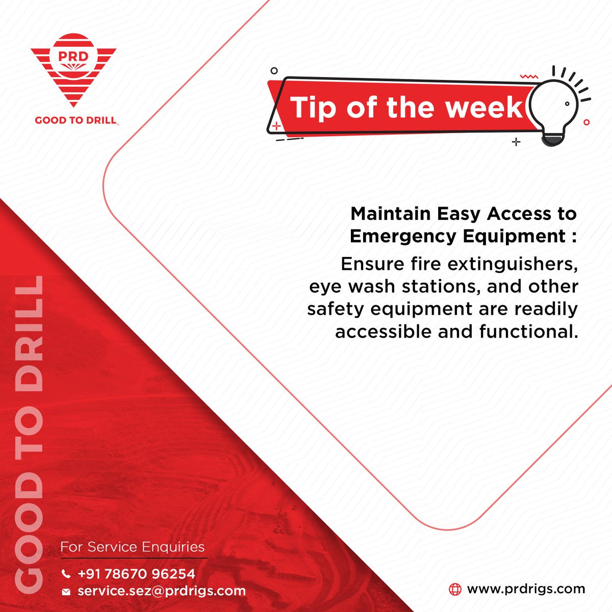 Paran_TT's tweet photo. Are You Ready for an Emergency?
Quick question: Do you know where your fire extinguisher is located? Having easy access to emergency equipment is crucial for a quick response
.
.
.
.
#prd #prddrills #prdrigs #drilling #Mining #tipoftheweek #maintenancetip #emergencyaccess https://t.co/OJ2iMmW8uG