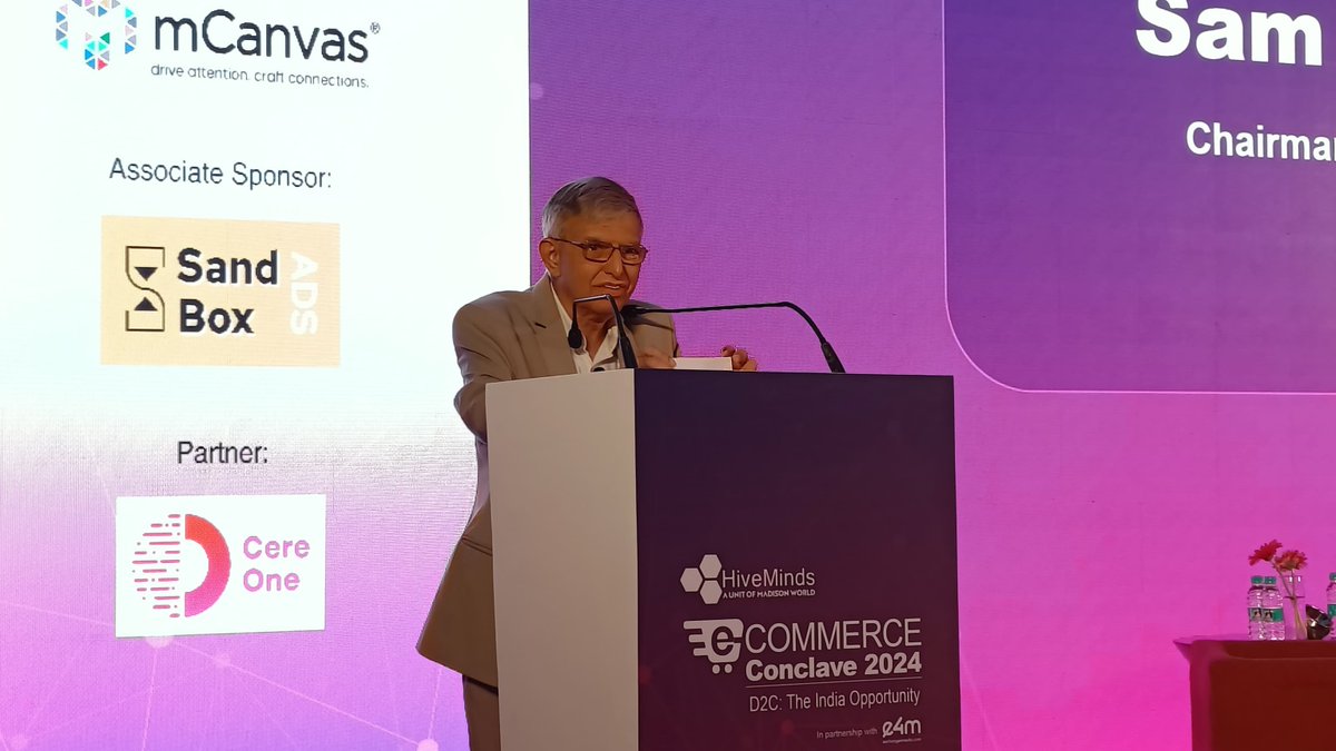 _hiveminds's tweet photo. @e4mtweets Next up, @Sam_Balsara, Chairman, @MadisonWorldIND,  says, "There's no better place to be in advertising today than in India. The advertising market this year will cross a trillion dollars. Things are really moving in D2C: we can see from its growth at 28% CAGR!" #D2Cconclave2024 https://t.co/saccrHfqcf