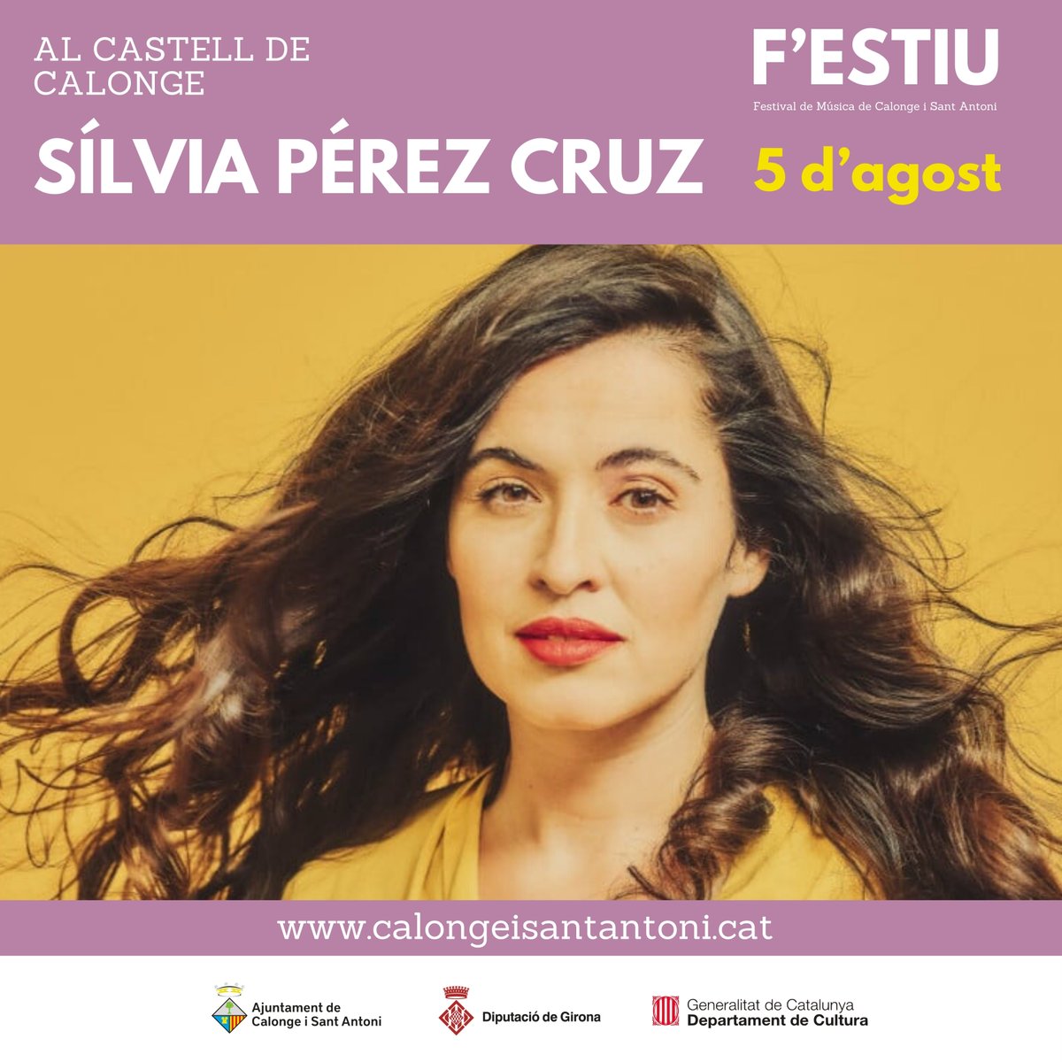 ajuntcalonge's tweet photo. Sílvia Pérez Cruz al F'ESTIU 2024
🗓️5 d'agost al castell de Calonge.
🎟️Entrades a https://t.co/ny6Pf2CXa8
#CalongeiSantAntoni #Festiu #Festiu2024 #SilviaPerezCruz https://t.co/HSgGD3Ef8x