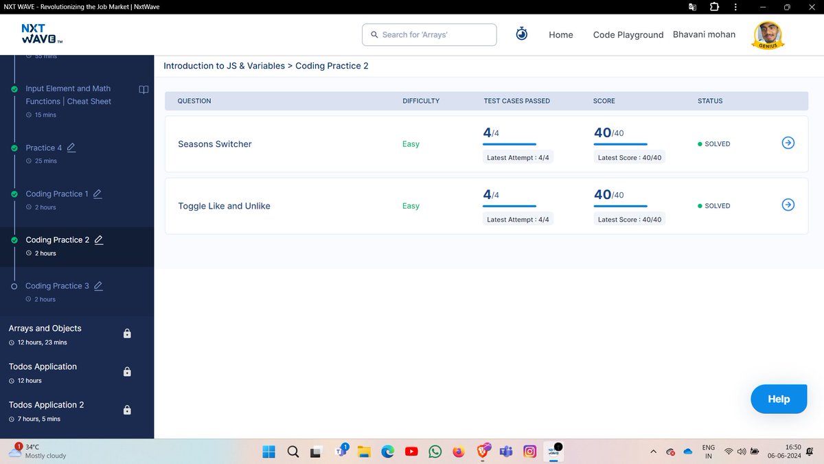 mohan_tigala's tweet image. Hello Connections : )
Today was #73 of #75daysoflearningandcodingchallenge.
Today i had completed one more coding assignments. Learned many things and now I'm happy to say i had done some of the projects by using #JavaScript.
#Special_Thanks_To_Nxtwave_Entire_Team.
#nxtwave