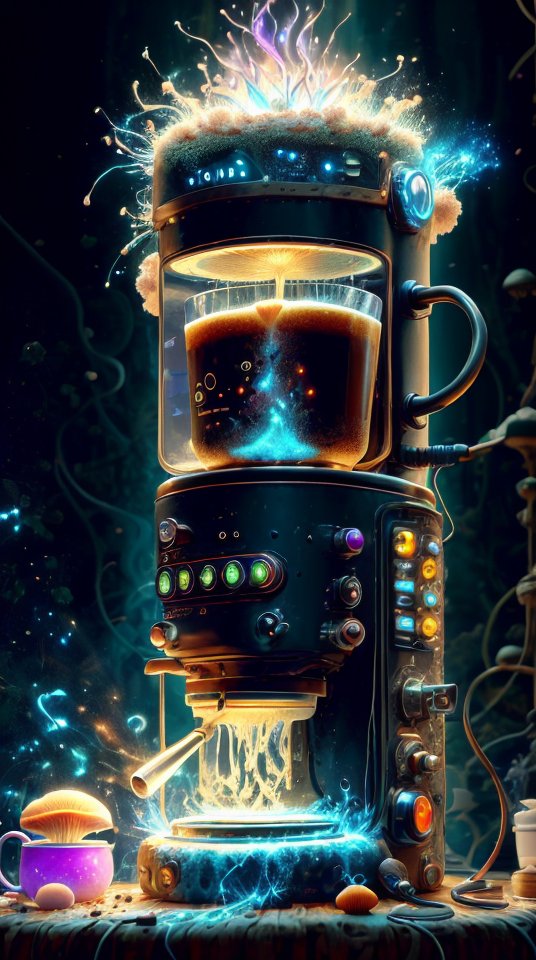 BadToxicAI's tweet photo. #MyceliumTech #scifi #Psychedelic #Mycelia #spongy #coffee #machine #coffeeMachine #LoRA #LoRAMyceliumTech #Auto1111 #StableDiffusion #safetensors #AIArt #AIFilter #AI #Kunst #art #lyriel v16 DPM++ 3M SDE Karras https://t.co/eE7LqFxhOk