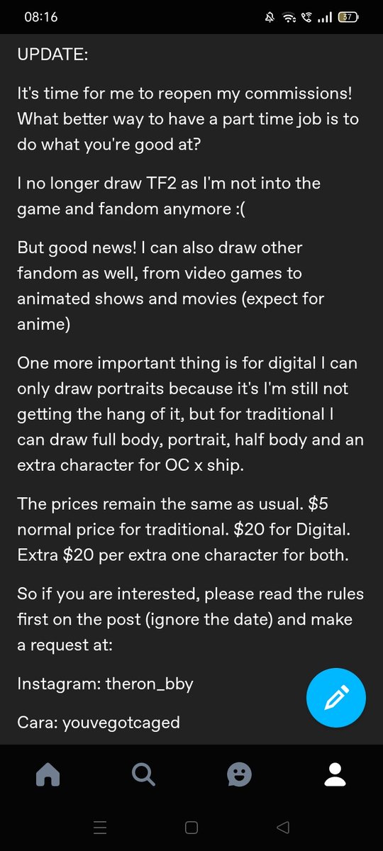 theronbby's tweet photo. Here's the entire post. 
#artist #commisionsopen #traditionalart #digitalart https://t.co/5cflooDaHu