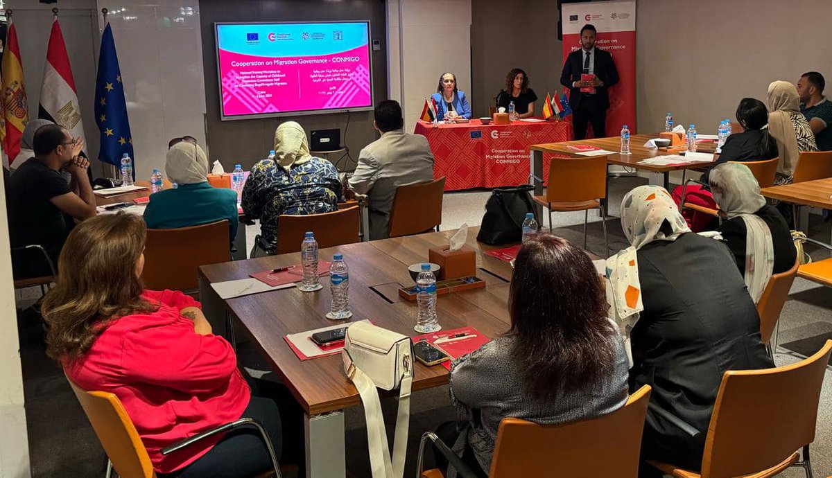 Ambassador Naela Gabr, Chairperson of NCCPIM&amp;TIP and the Spanish Cooperation inaugurated a three-day training workshop for Child Protection Committee staff to strengthen their capacity to combat illegal/irregular migration in Cairo.
<a href="/AECIDEGIPTO/">AECID Egipto</a>  <a href="/NCCPIMandTIP/">NCCPIM&TIP</a> <a href="/EUinEgypt/">EU in Egypt</a>
