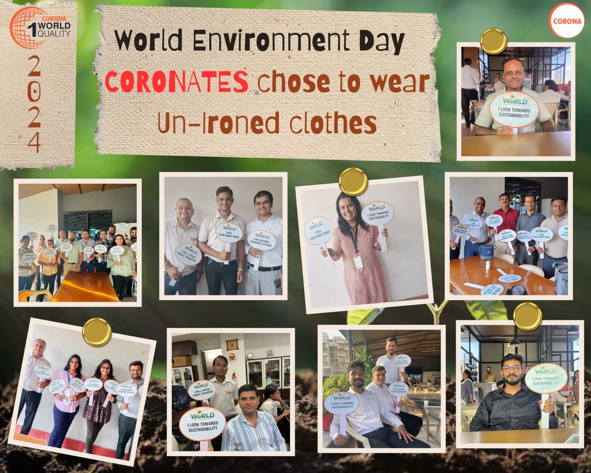 We are thrilled to see the enthusiastic participation of all the CORONATES by choosing to wear un-ironed clothes and make their revolutionary contribution in preserving the environment. 

#CORONA #coronaremedies #GoodHealthforAll  #GenerationRestoration #WorldEnvironmentDay
