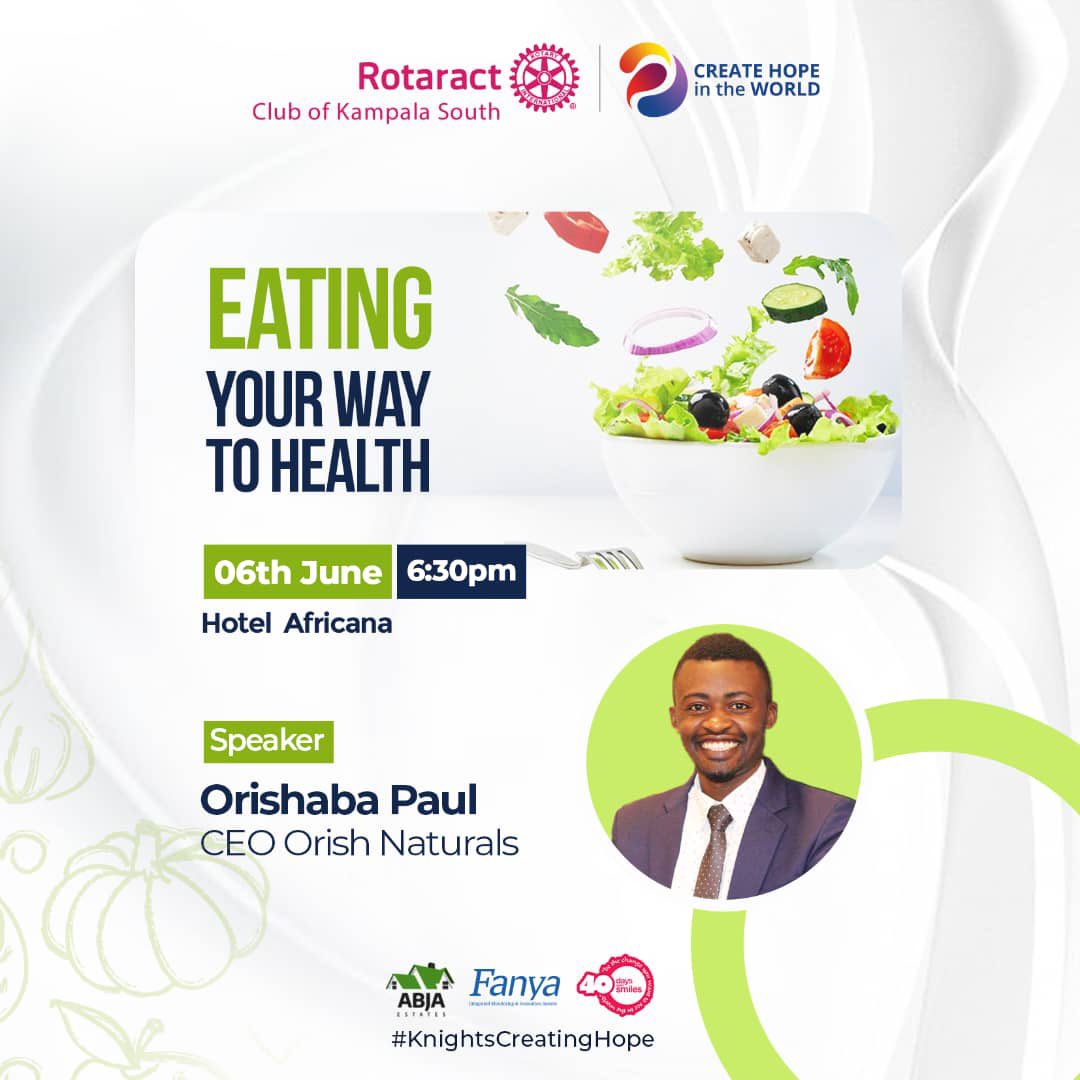 rctkampalasouth's tweet photo. Today at the Southern Knights Meeting
Topic: Eating your way to health
Time: 6:30pm
Location : @HotelAfricana
#KnightsCreatingHope @rotaryd9213 https://t.co/HIPMJrvBUJ