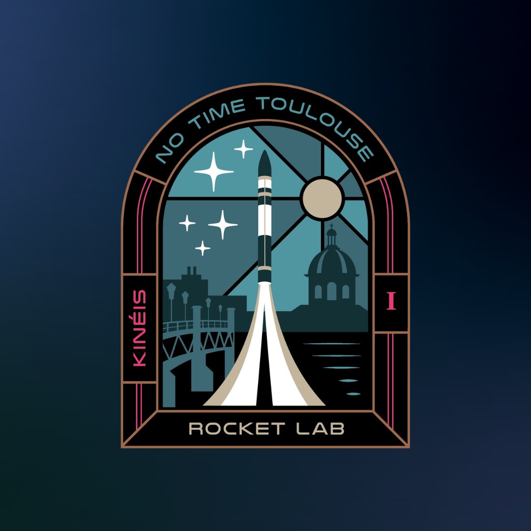🚀 Drumroll, Please... 🌟

Introducing "No Time Toulouse" – a name that perfectly captures our relentless pace and our love for puns

We are beyond excited to officially unveil the mission patch for our first #KineisLaunch, brought to you by our incredible launcher, <a href="/RocketLab/">Rocket Lab</a>