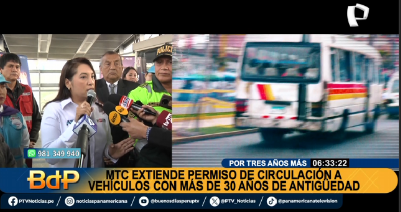 PTV_Noticias's tweet photo. #BDP #EnVivo | POR TRES AÑOS MÁS. #MTC extiende permiso de circulación a vehículos con más de 30 años de antigüedad, pese a opiniones en contra.
Míranos EN VIVO ►https://t.co/gj7lGwGLNU
#PanamericanaTelevisión #TransportePúblico #ParqueAutomotor https://t.co/lG71DkSuYR