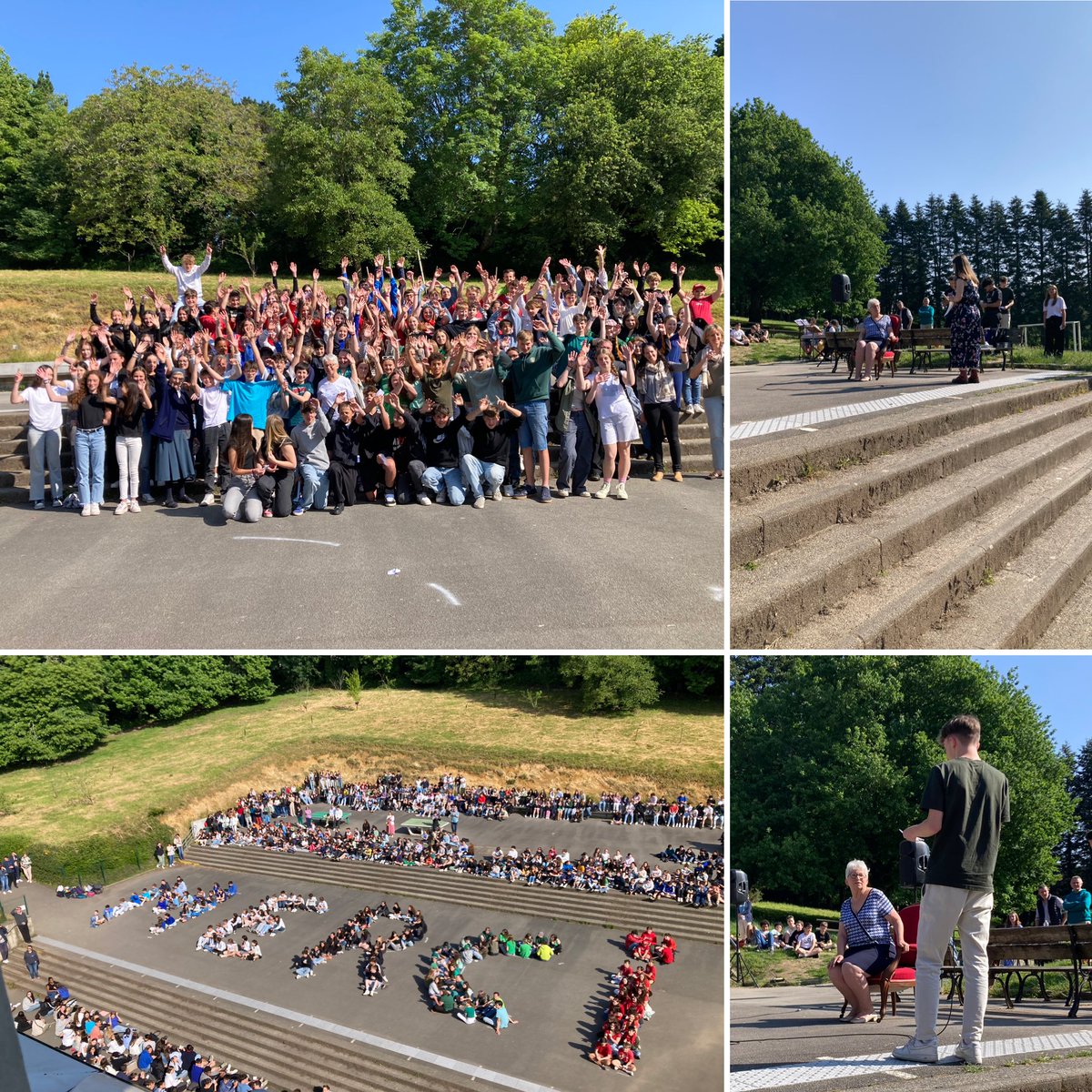 Quelle belle célébration pour Mme Guigueno Ferrer pour son départ en retraite avec nos 800 élèves ! Un joli moment Insieme pour la remercier de son engagement pour nos jeunes. #insieme #ndk