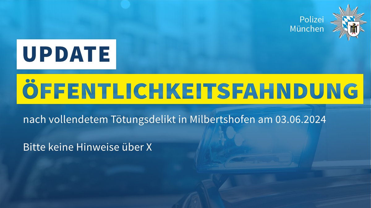 PolizeiMuenchen's tweet image. Wir haben neue Informationen bezüglich der #Öffentlichkeitsfahndung nach einem Tötungsdelikt in #Milbertshofen.

In unserem Fahndungsportal sind weitere Bilder hinterlegt. 
Dort sieht man den Tatverdächtigen, wie er in dem Fluchtfahrzeug sitzt. 
polizei.bayern.de/fahndung/perso…

Bitte RT.